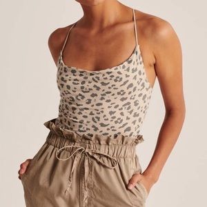 CHEETAH ABERCROMBIE COWLNECK BODYSUIT *NWT SIZE M
